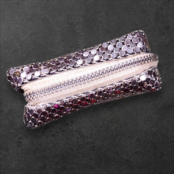 Vintage 1940s Talon Silver Mesh Coin Purse Art Deco Metal Glam Clutch Cigarette - Picture 6 of 11